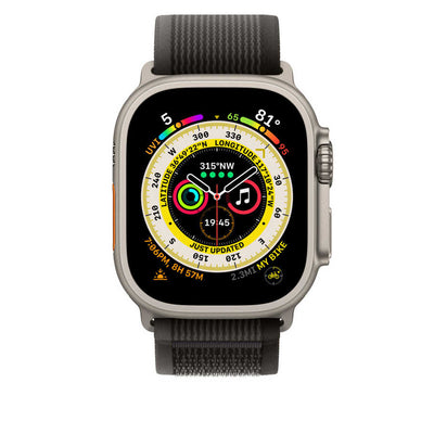 Apple Watch 38mm Wiwu Trail Loop Naylon Örgü İşlemeli Hasır Kordon Strap Kayış Gri-Mavi