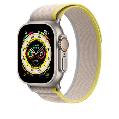 Apple Watch 38mm Wiwu Trail Loop Naylon Örgü İşlemeli Hasır Kordon Strap Kayış Gri-Mavi