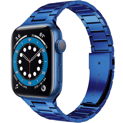 Apple Watch 38mm Wiwu Ultra Thin Steel Belt Three Beads Metal Kordon Gümüş