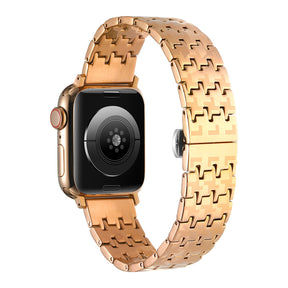 Apple Watch 45mm Zore KRD-86 Metal Kordon Sağlam Zigzag tasarımlı göz alıcı dizayn