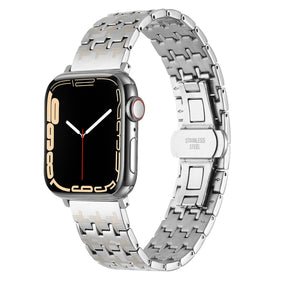 Apple Watch 45mm Zore KRD-86 Metal Kordon Sağlam Zigzag tasarımlı göz alıcı dizayn