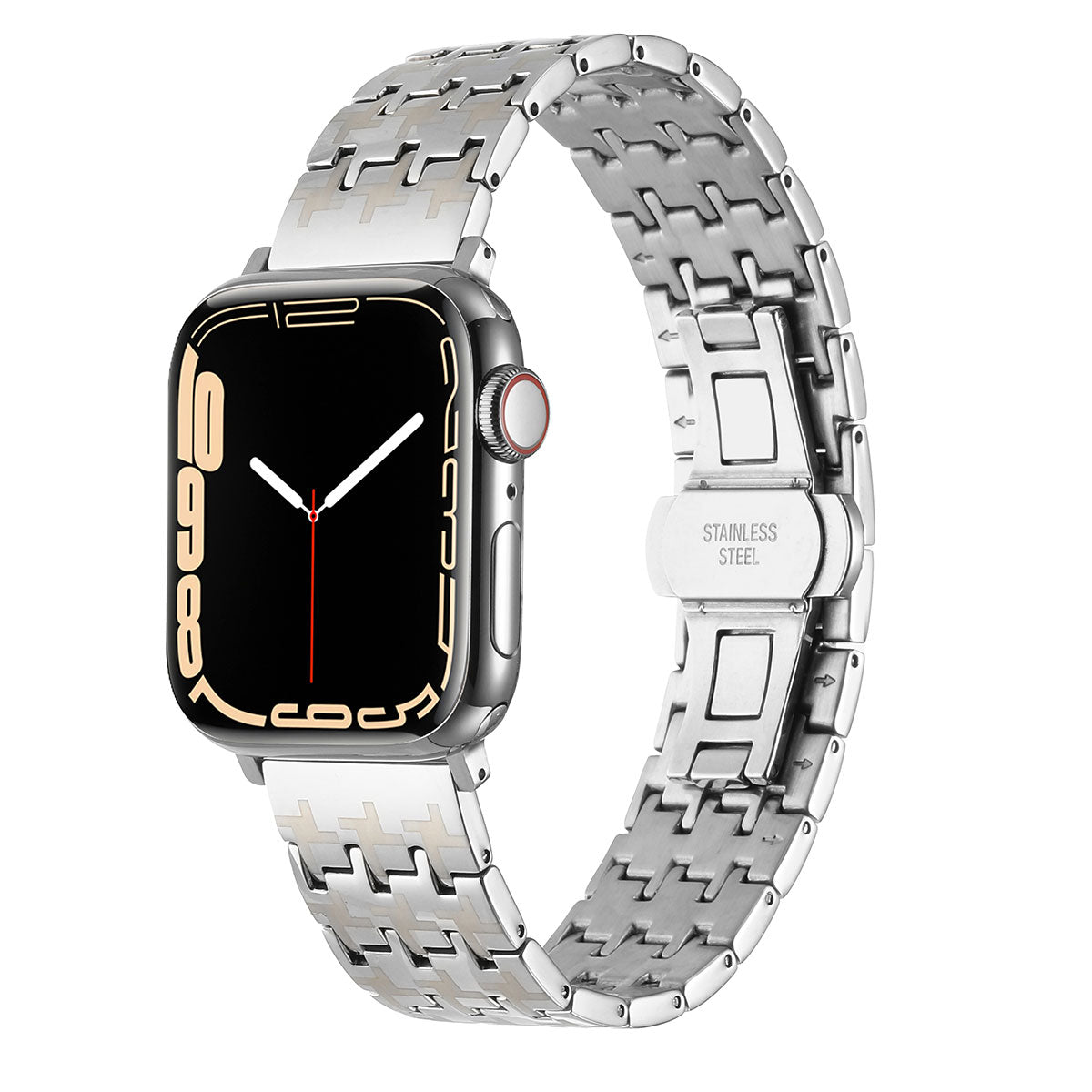 Apple Watch 42mm Zore KRD-86 Metal Kordon Sağlam Zigzag tasarımlı göz alıcı dizayn