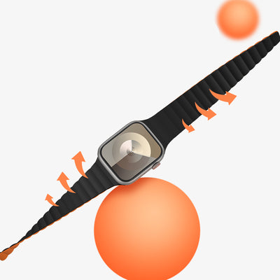 Apple Watch 40mm Benks Magnetik Tak Çıkar Silikon Strap Kayış Starlight-Turuncu