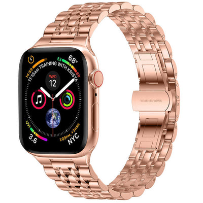 Apple Watch 40mm Wiwu Seven Beads Steel Belt Metal Kordon Siyah