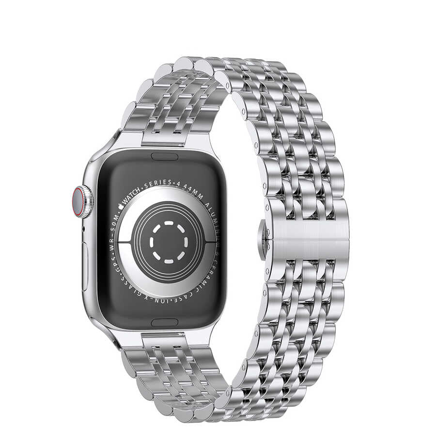 Apple Watch 40mm Wiwu Seven Beads Steel Belt Metal Kordon Siyah