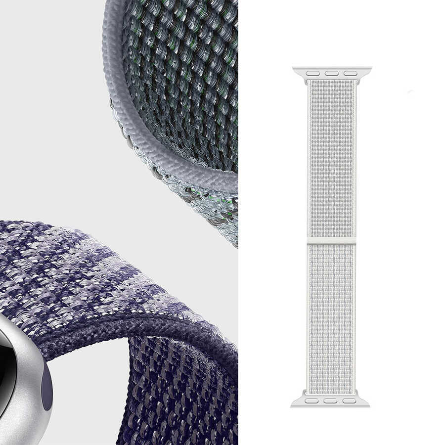 Apple Watch 40mm Wiwu Sport Loop Hasır Kordon Beyaz