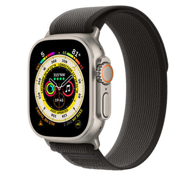 Apple Watch 40mm Wiwu Trail Loop Naylon Örgü İşlemeli Hasır Kordon Strap Kayış Gri-Mavi