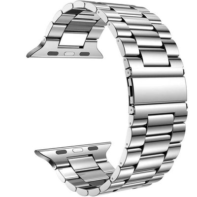 Apple Watch 40mm Wiwu Ultra Thin Steel Belt Three Beads Metal Kordon Gümüş