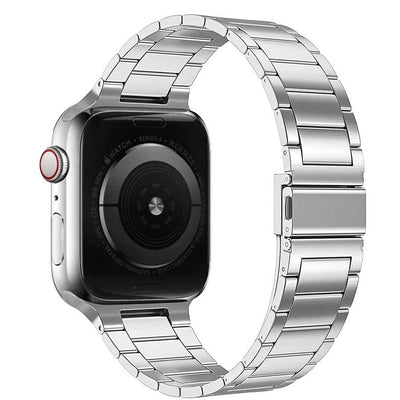 Apple Watch 40mm Wiwu Ultra Thin Steel Belt Three Beads Metal Kordon Gümüş