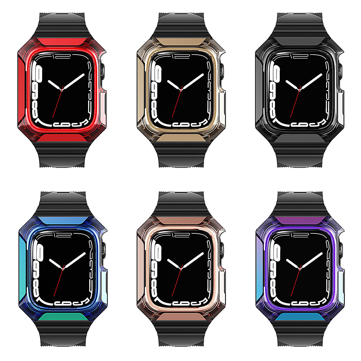 Watch 40mm Zore KRD-88 Sert PC Kasa Koruyuculu Silikon Kordon