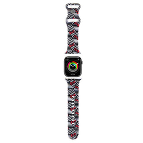 Apple Watch 41mm Hello Kitty Orjinal Lisanslı Fiyonklar & Çizgiler Silikon Kordon