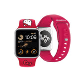 Apple Watch 41mm Hello Kitty Orjinal Lisanslı Yazı Logolu Fiyonk & Kitty Head Silikon Kordon