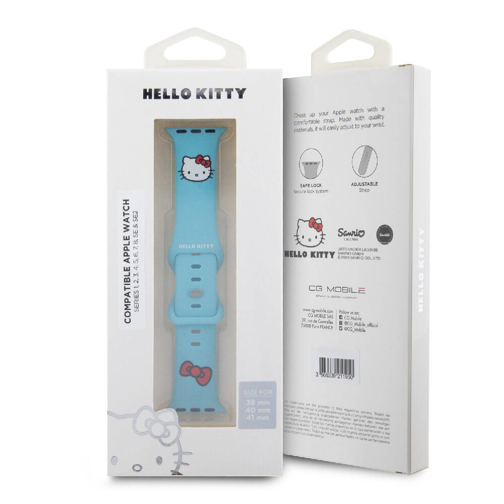 Watch 41mm Hello Kitty Orjinal Lisanslı Yazı Logolu Fiyonk & Kitty Head Silikon Kordon