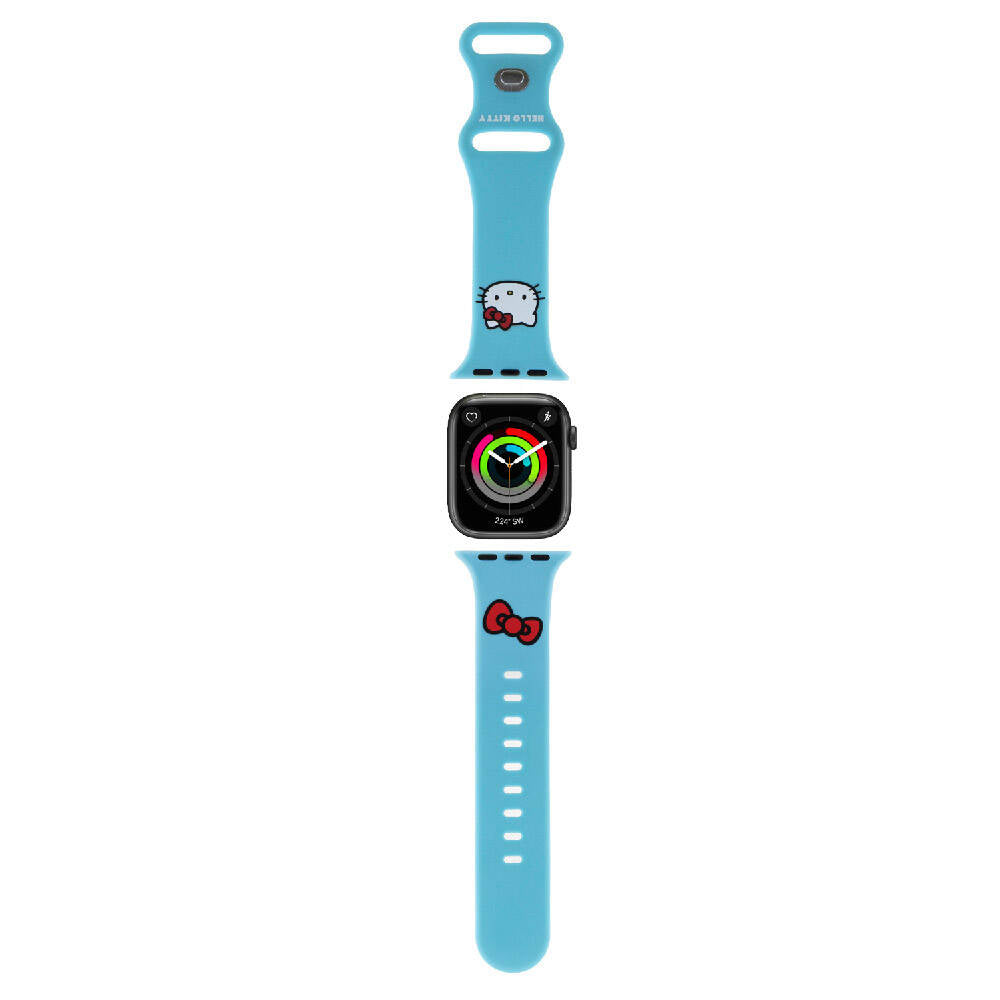 Apple Watch 38mm Hello Kitty Orjinal Lisanslı Yazı Logolu Fiyonk & Kitty Head Silikon Kordon