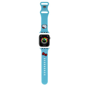 Apple Watch 40mm Hello Kitty Orjinal Lisanslı Yazı Logolu Fiyonk & Kitty Head Silikon Kordon