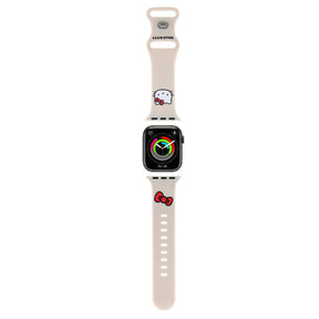 Apple Watch 40mm Hello Kitty Orjinal Lisanslı Yazı Logolu Fiyonk & Kitty Head Silikon Kordon