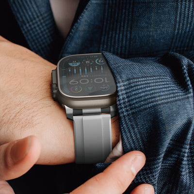 Apple Watch 42mm Amazingthing Titan Chrono Silikon Kordon Beyaz