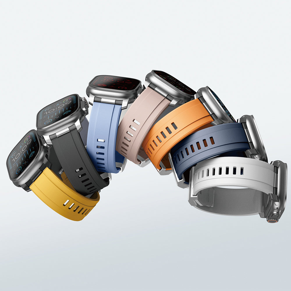 Apple Watch 42mm Amazingthing Titan Chrono Silikon Kordon Beyaz