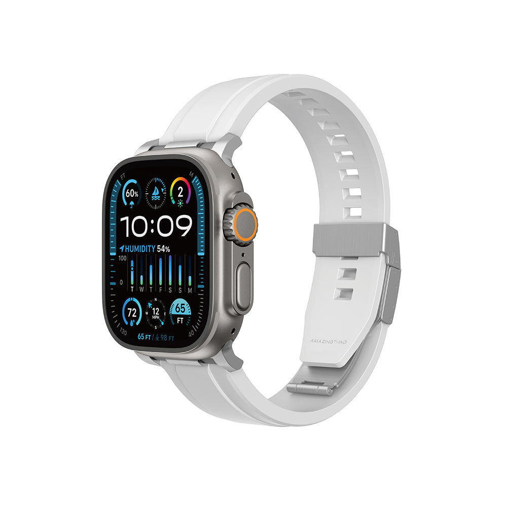 Apple Watch 42mm Amazingthing Titan Chrono Silikon Kordon Beyaz