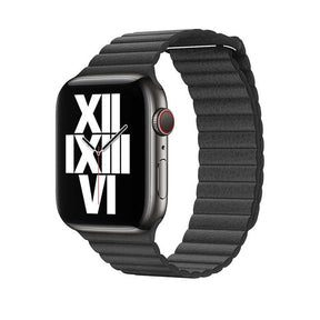 Apple Watch Ultra 49mm KRD-09 Deri Lop Kordon Mıknatıslı yüksek kaliteli deri malzeme Suya dayanıklı