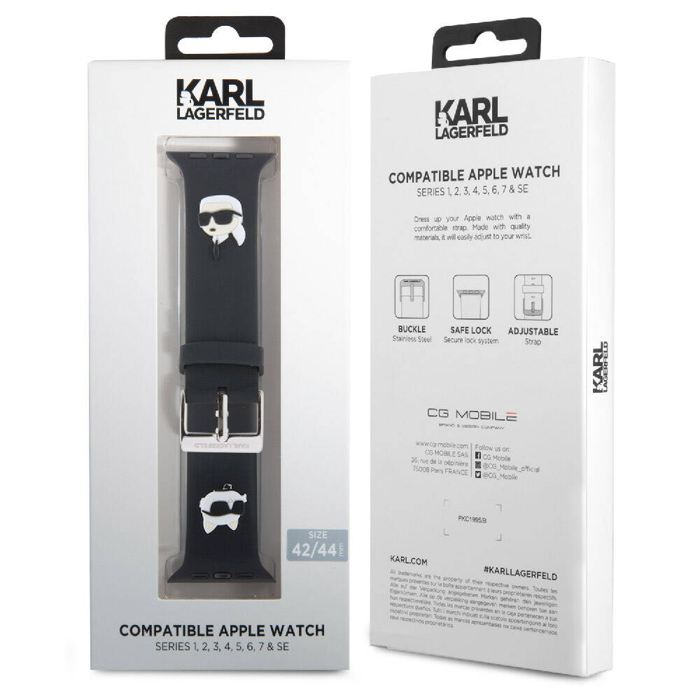 Watch 42mm Karl Lagerfeld Orjinal Lisanslı İkonik Karl & Choupette Logolu Silikon Kordon
