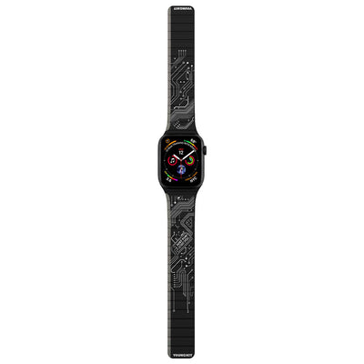 Apple Watch 42mm Kordon Youngkit Technological Magnetik Tak Çıkar Silikon Strap Kayış Siyah