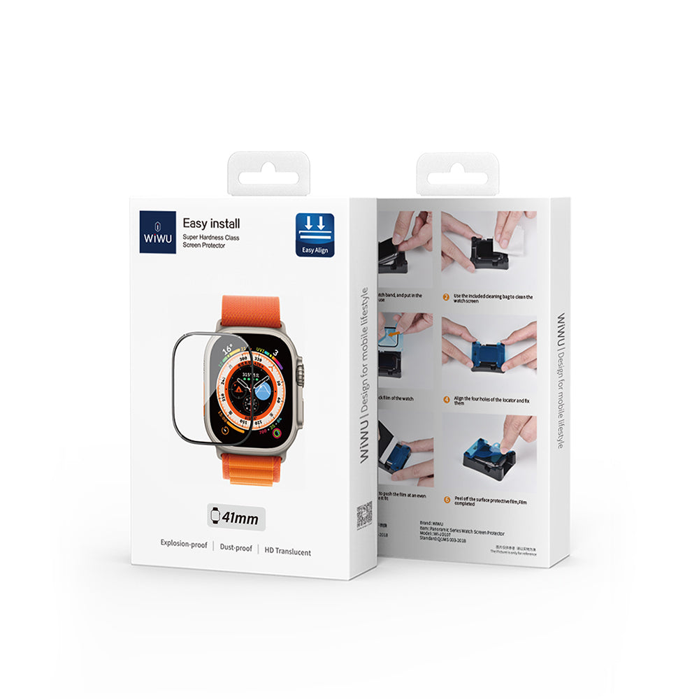 Apple Watch 42mm Wiwu JD-107 Easy Install Serisi HD Ekran Koruyucu Film + Kolay Uygulama Aparatı Siyah