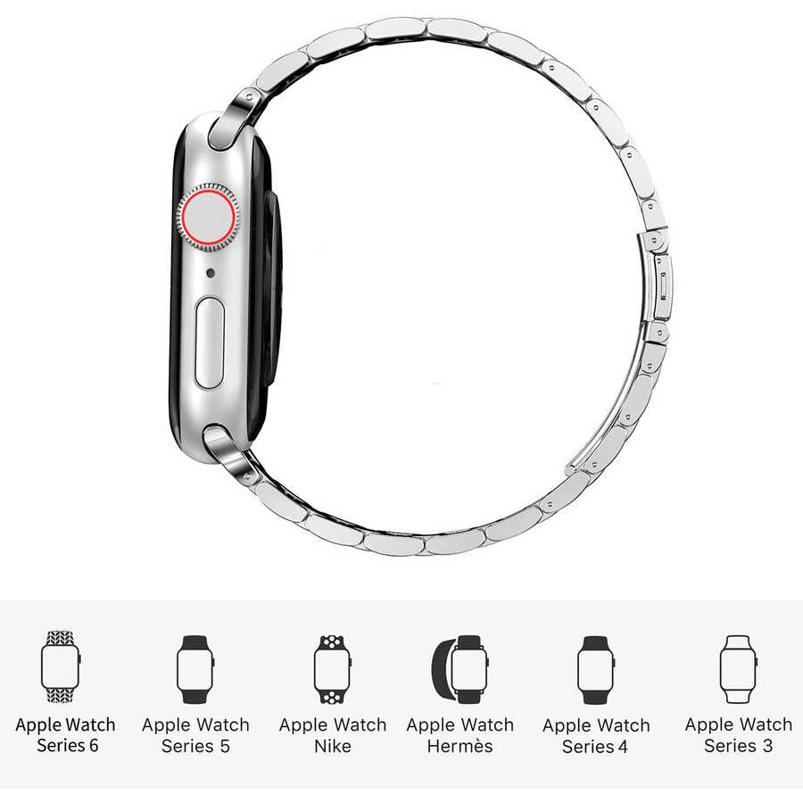 Apple Watch 42mm Wiwu Ultra Thin Steel Belt Three Beads Metal Kordon