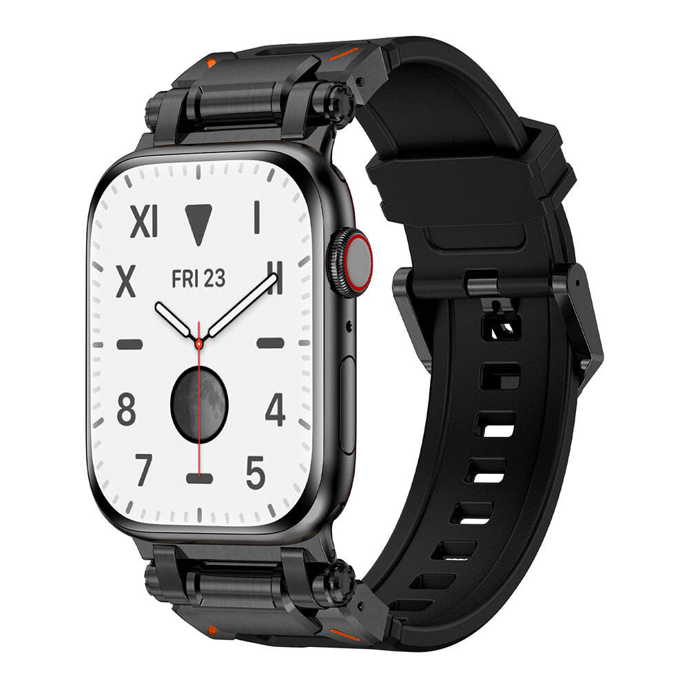 Watch 42mm Zore KRD-101 Titanyum Metal Başlıklı Silikon Kordon
