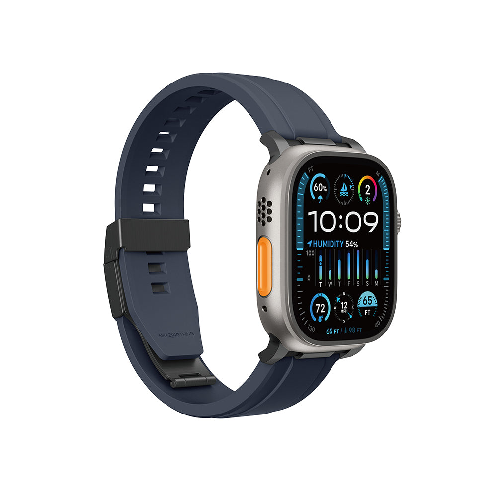 Apple Watch 44mm Amazingthing Titan Chrono Silikon Kordon Lacivert