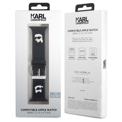 Watch 44mm Karl Lagerfeld Orjinal Lisanslı İkonik Karl & Choupette Logolu Silikon Kordon