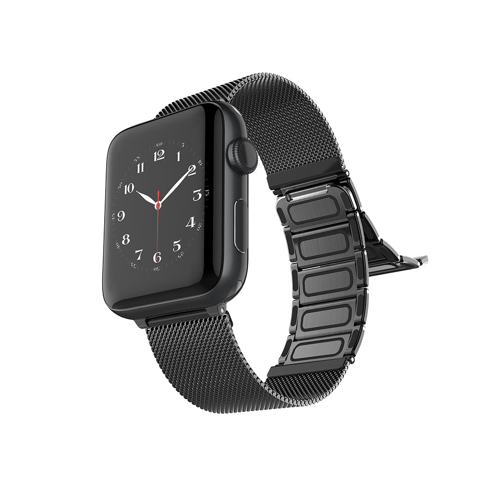 Apple Watch 44mm Raptic Classic Plus Serisi Magnetik Metal Hasır Kordon