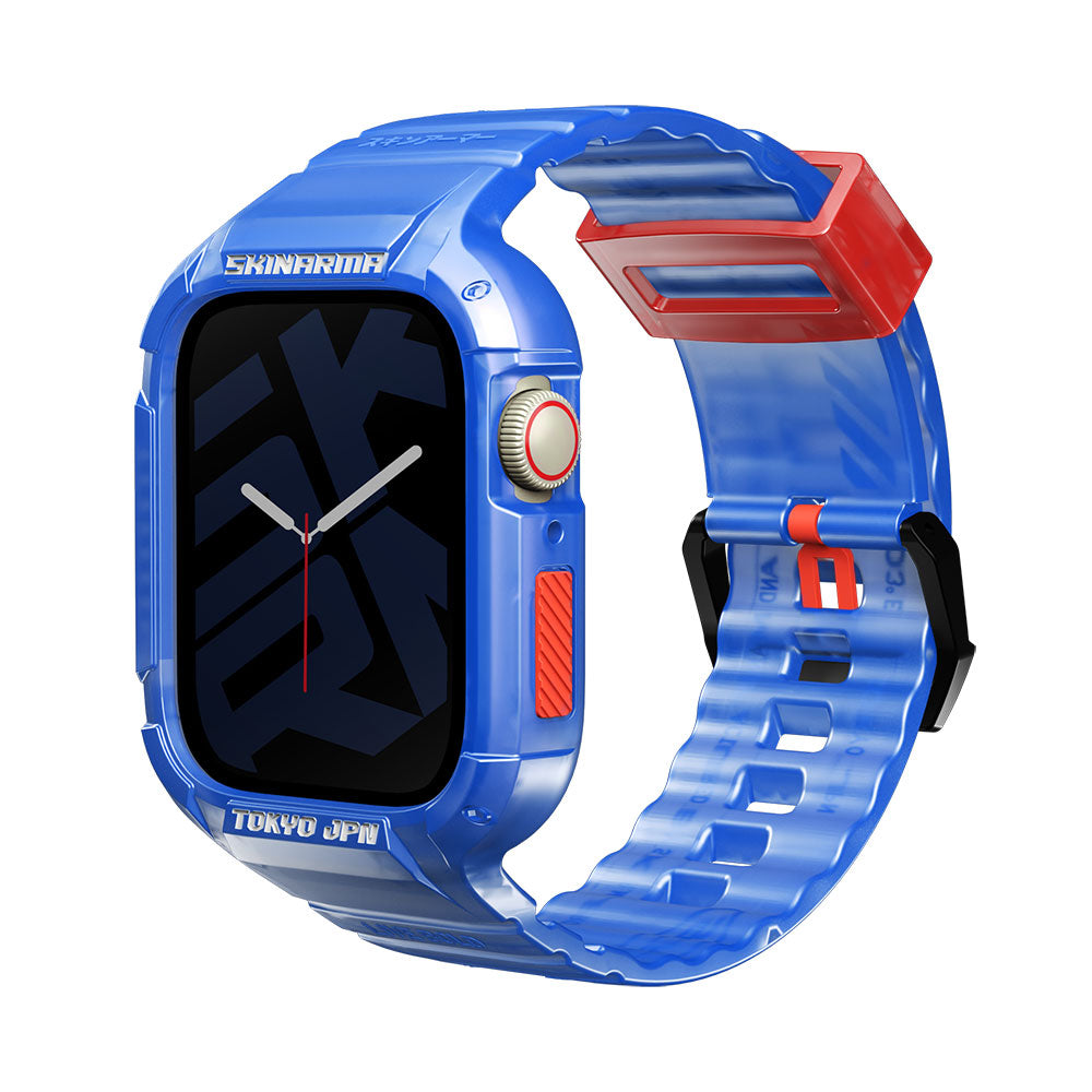 Apple Watch 44mm SkinArma Saido Sert PC Kasa Koruyuculu Silikon Kordon Sarı