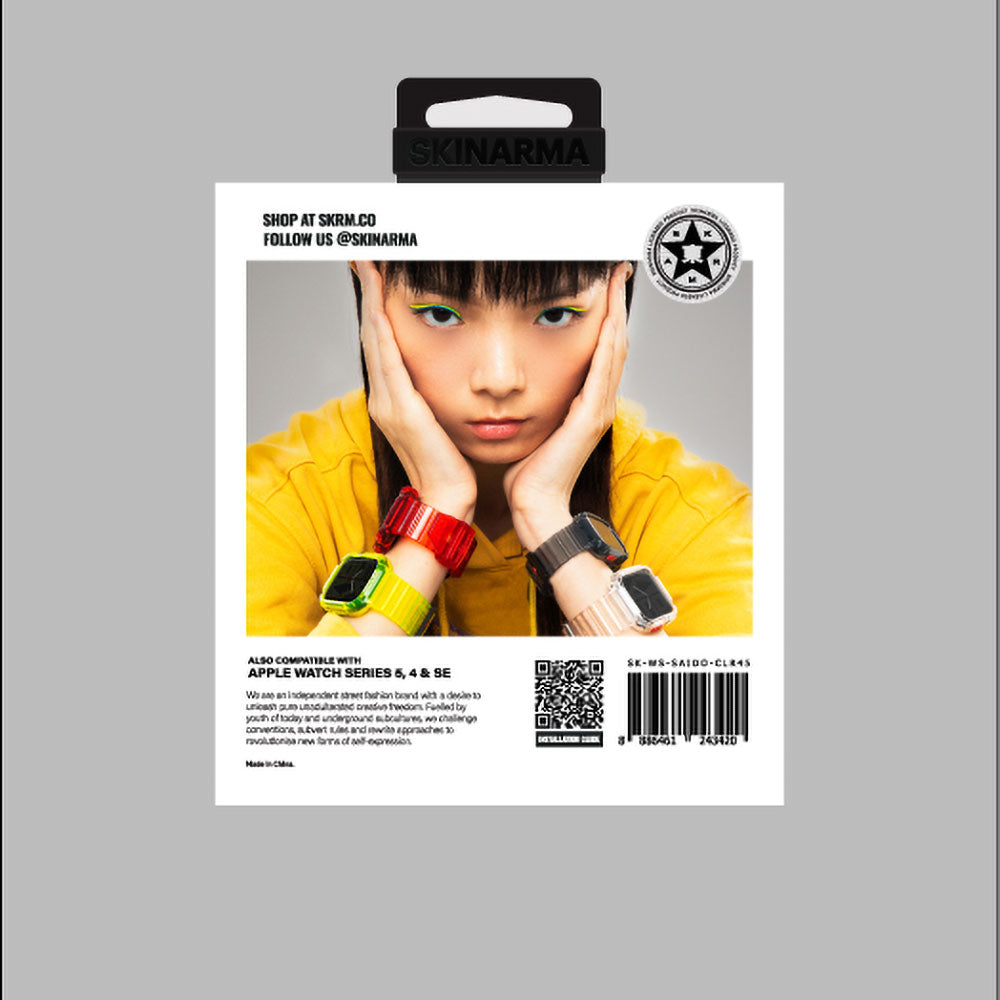 Watch 44mm SkinArma Saido Sert PC Kasa Koruyuculu Silikon Kordon