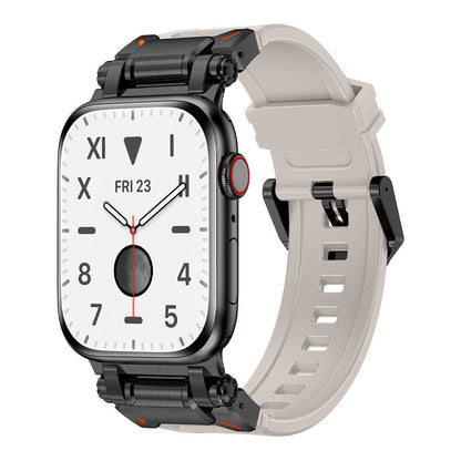 Watch 44mm Zore KRD-101 Titanyum Metal Başlıklı Silikon Kordon