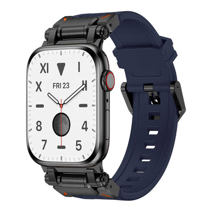 Watch 44mm Zore KRD-101 Titanyum Metal Başlıklı Silikon Kordon