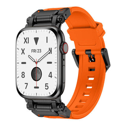 Watch 44mm Zore KRD-101 Titanyum Metal Başlıklı Silikon Kordon