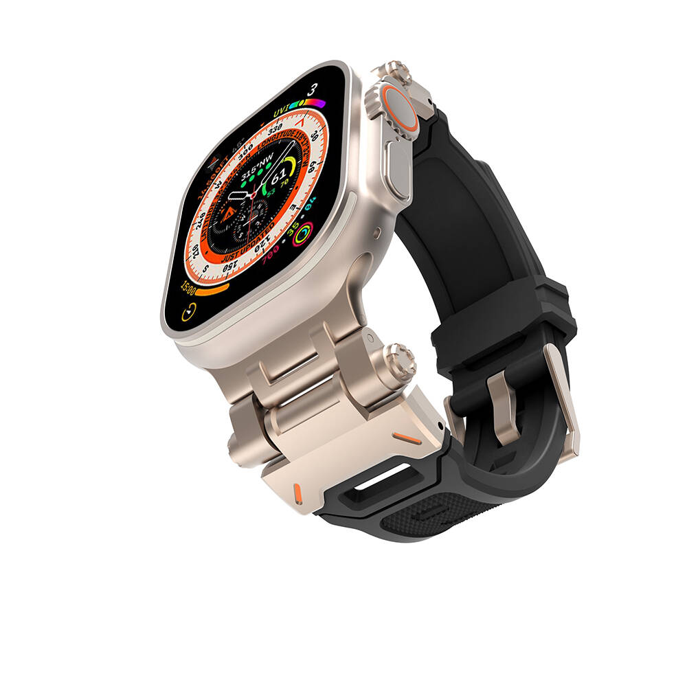 Watch 44mm Zore KRD-108 Metal Başlıklı Silikon Kordon