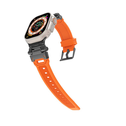 Watch 44mm Zore KRD-108 Metal Başlıklı Silikon Kordon