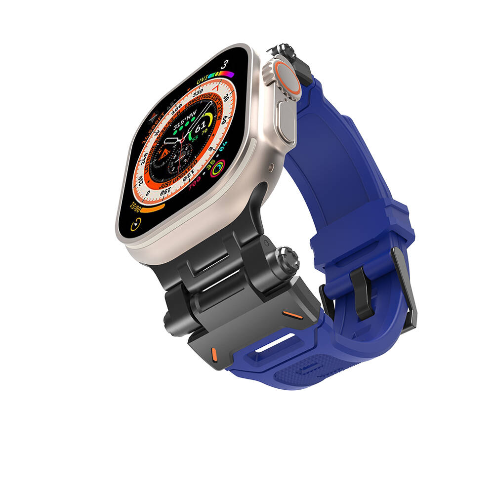 Watch 44mm Zore KRD-108 Metal Başlıklı Silikon Kordon