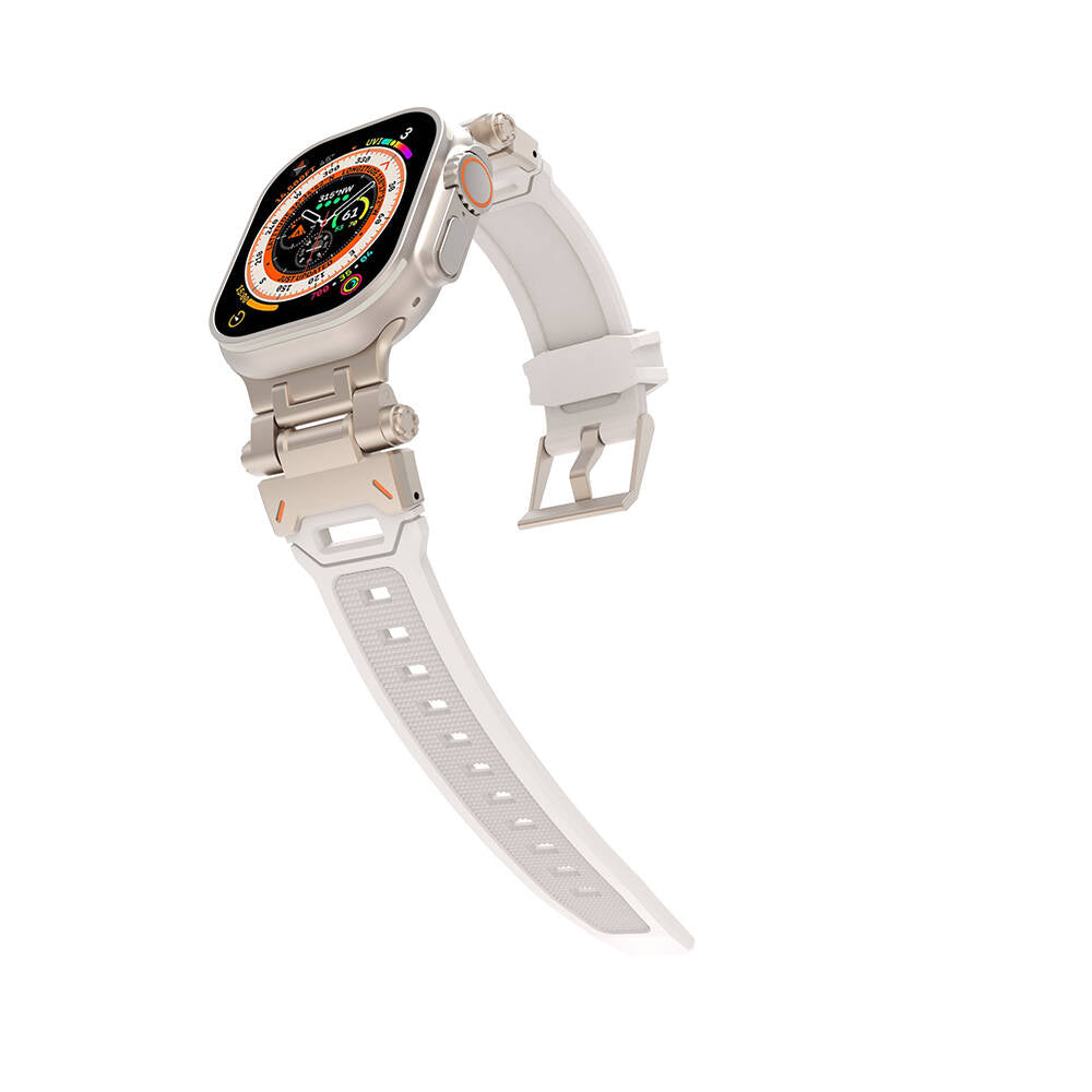 Watch 44mm Zore KRD-108 Metal Başlıklı Silikon Kordon