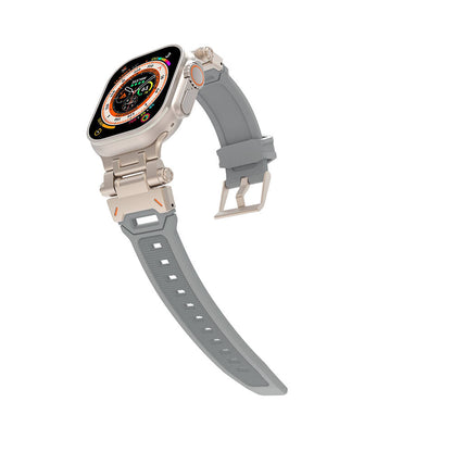 Watch 44mm Zore KRD-108 Metal Başlıklı Silikon Kordon