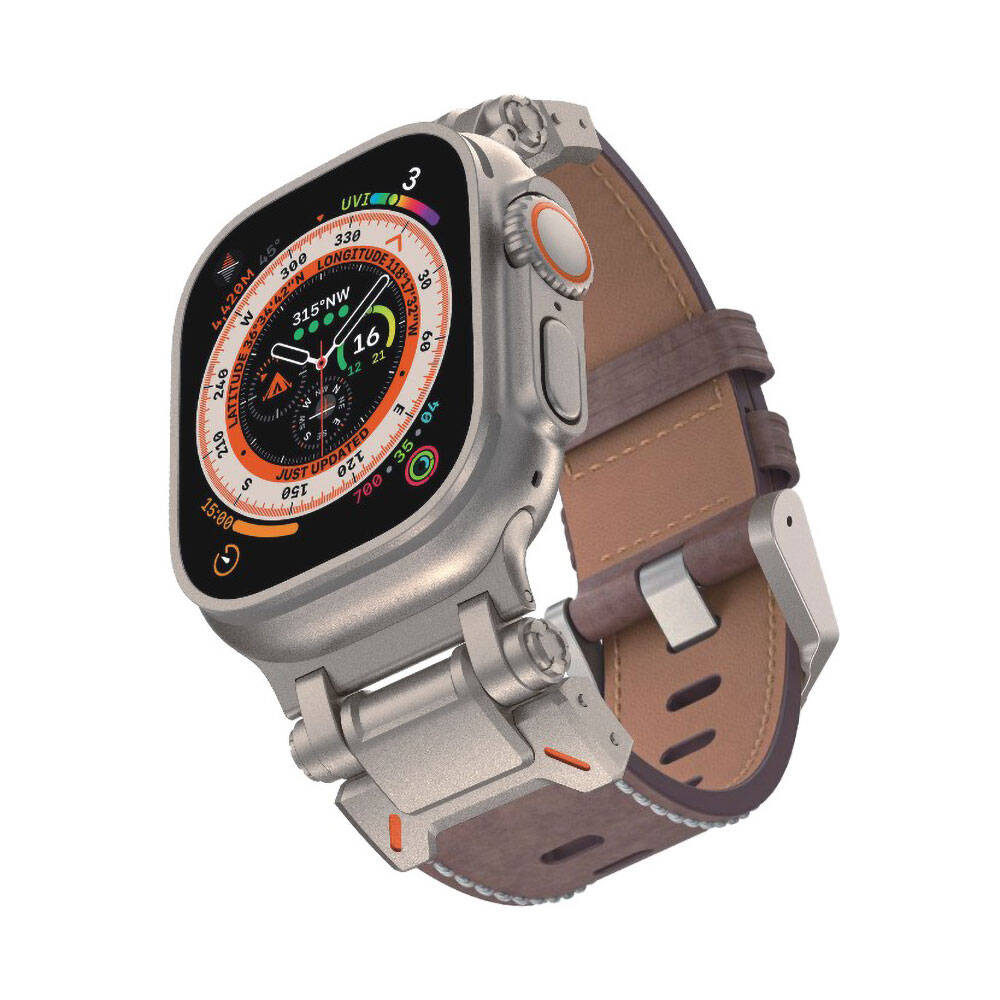 Watch 44mm Zore KRD-114 Metal Başlıklı Suni Deri Kordon