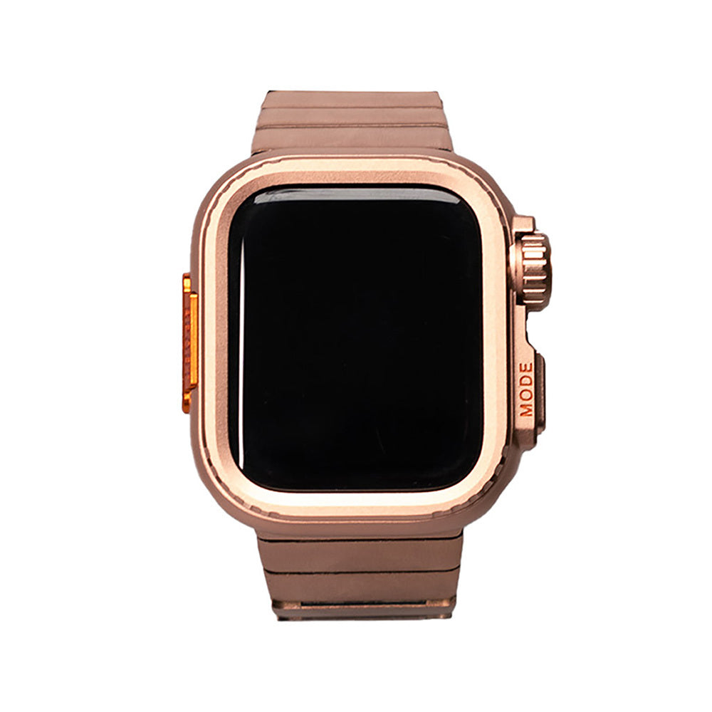 Apple Watch 44mm Zore KRD-126 Sert Kasa Koruyuculu Metal Kordon