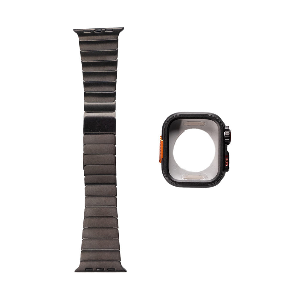 Apple Watch 44mm Zore KRD-126 Sert Kasa Koruyuculu Metal Kordon