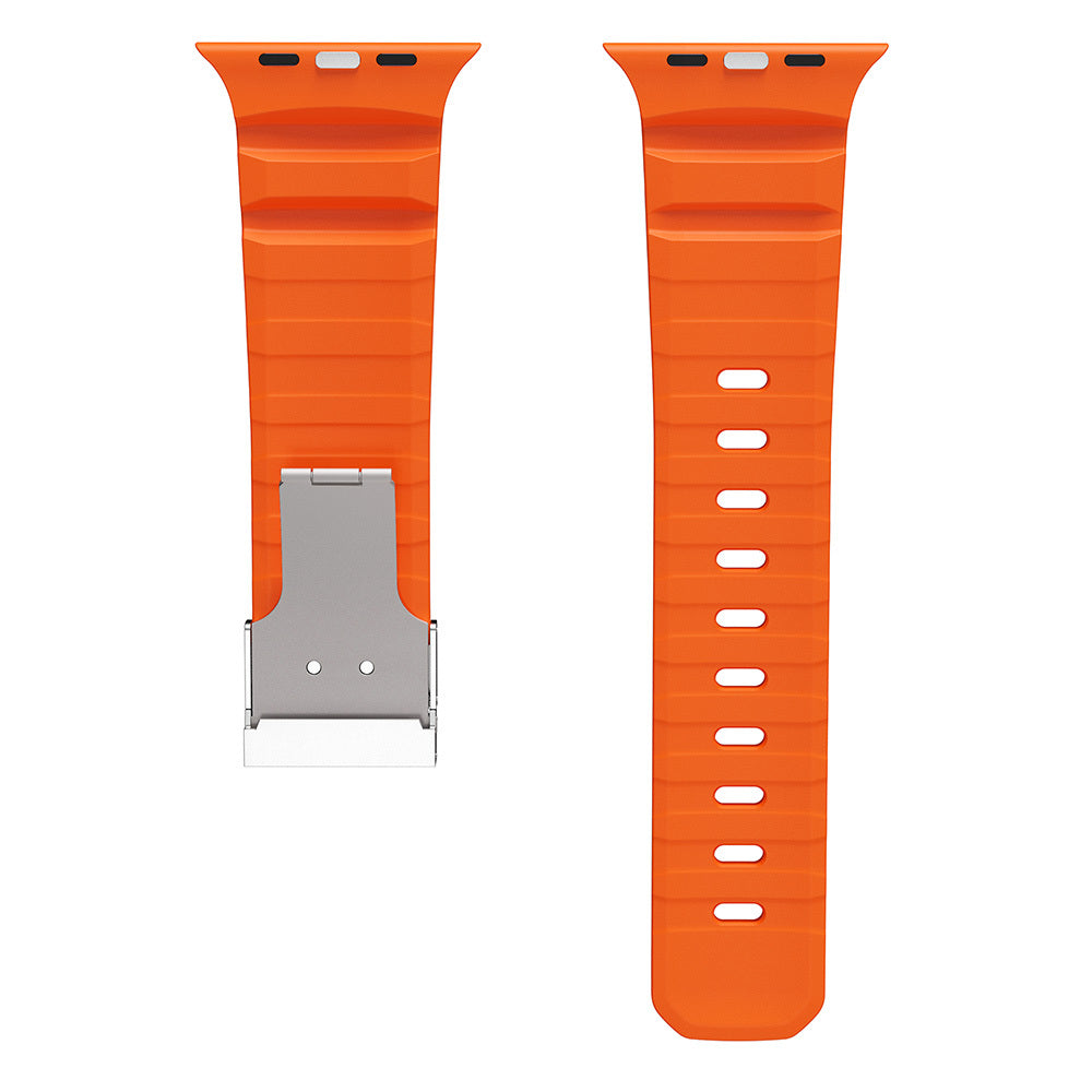 Watch 44mm Zore KRD-145 Metal Tokalı Silikon Kordon