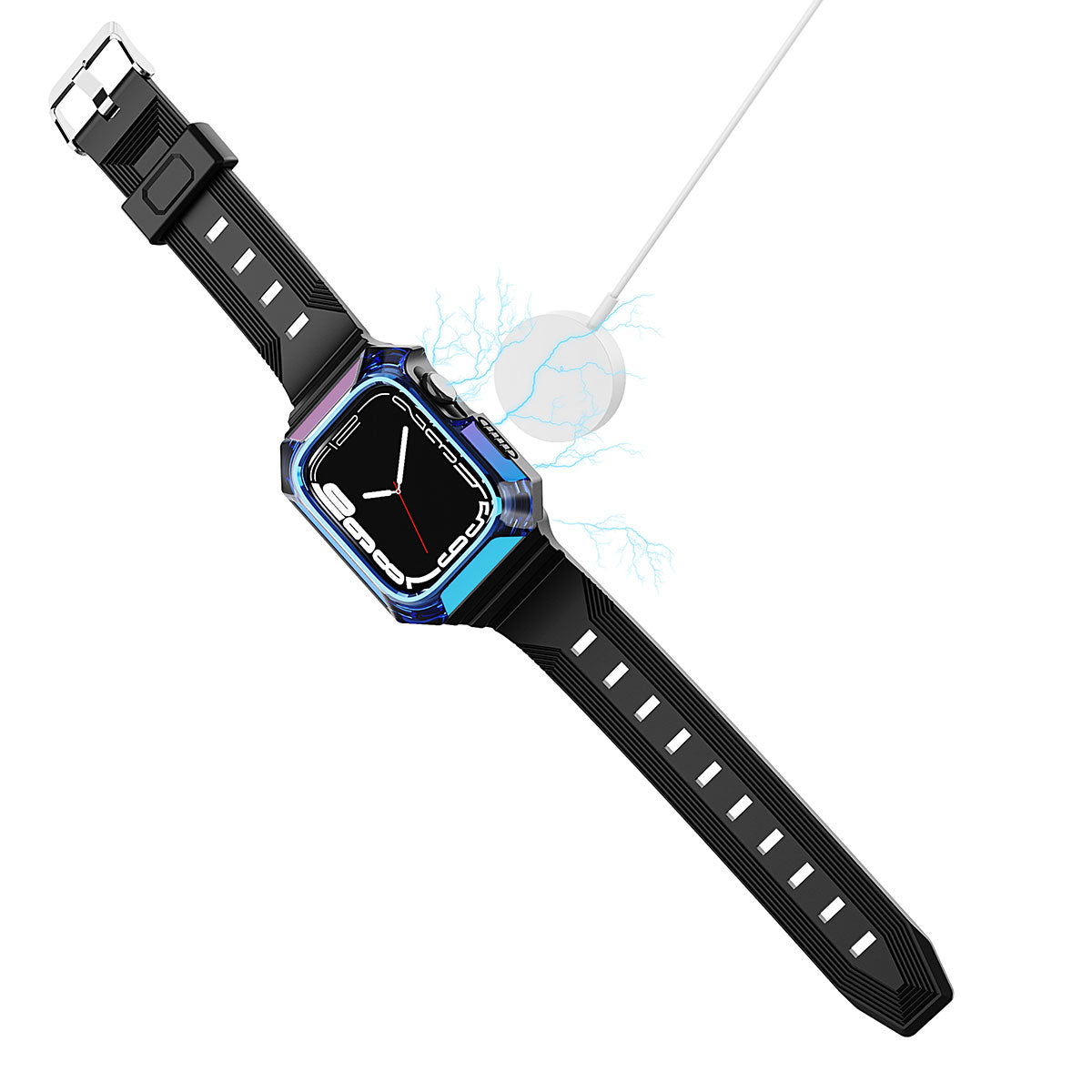Watch 44mm Zore KRD-88 Sert PC Kasa Koruyuculu Silikon Kordon