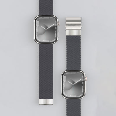 Apple Watch 7 41mm Amazingthing Titan Weave 2 Sport Örgü Kordon Gri