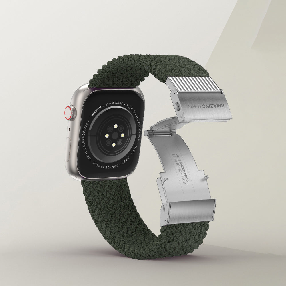 Apple Watch 7 41mm Amazingthing Titan Weave 2 Sport Örgü Kordon Gri