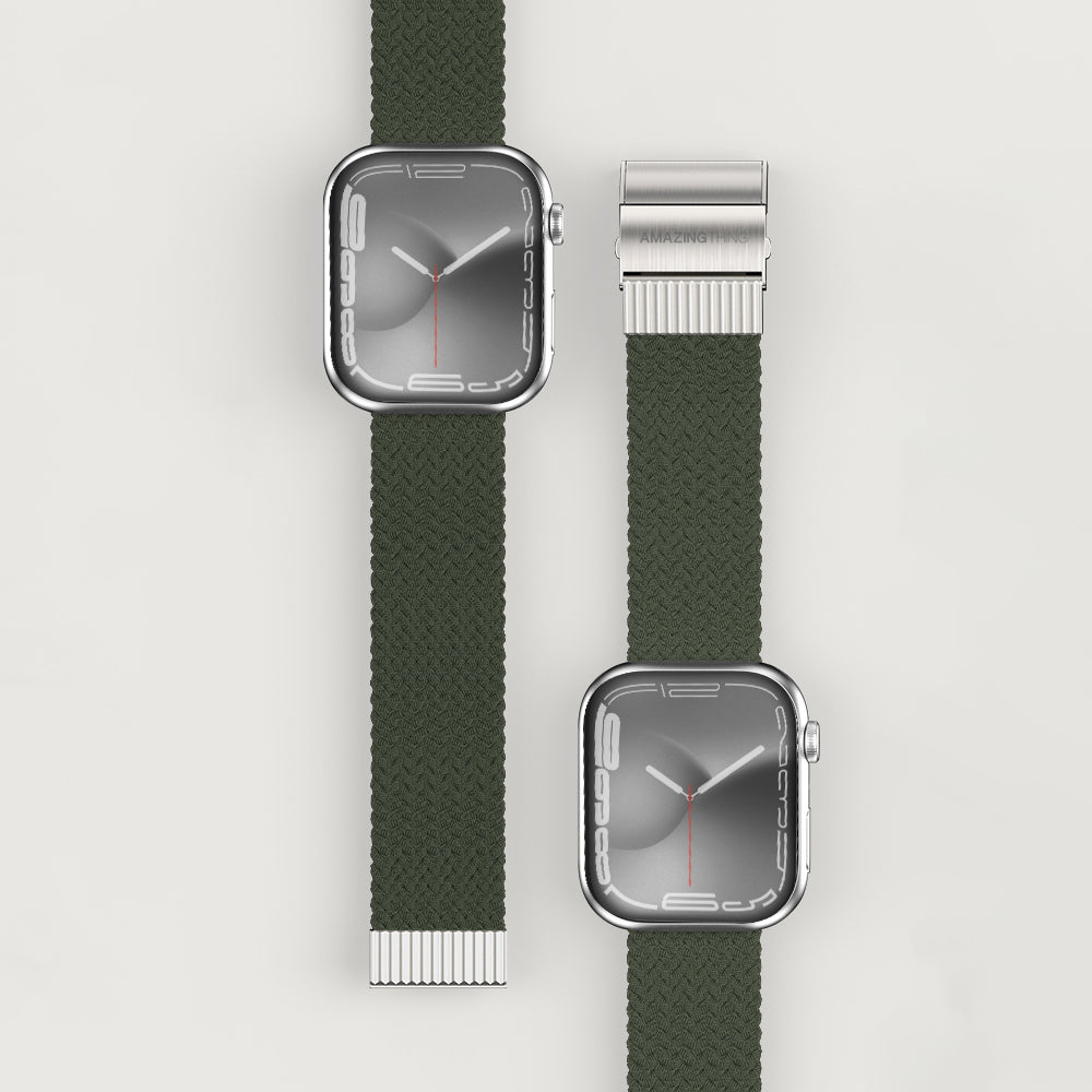 Apple Watch 7 41mm Amazingthing Titan Weave 2 Sport Örgü Kordon Gri